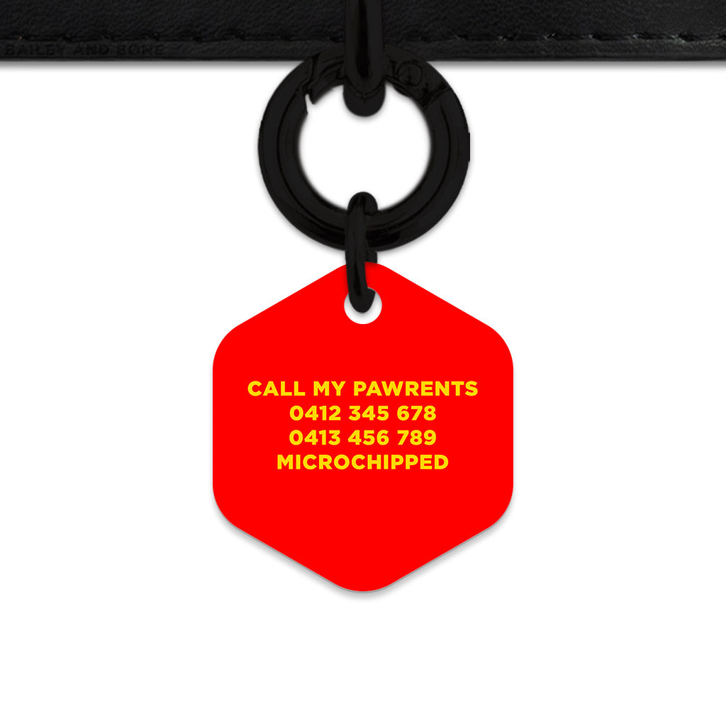 Burger Pattern Pet ID Tag