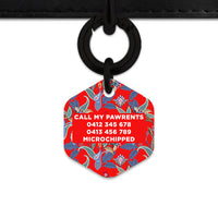Red Paisley Pattern Pet ID Tag