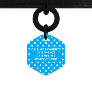 Blue And White Polka Dots Pet ID Tag