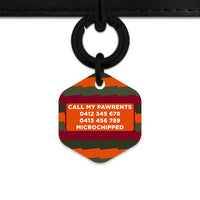 Green And Orange Spooky Stripes Pet ID Tag
