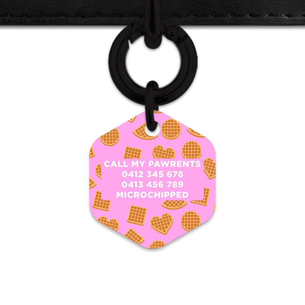 Pink Waffles Pattern Pet ID Tag