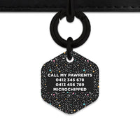 Black Pastel Stars Pet ID Tag