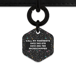 Black Pastel Stars Pet ID Tag