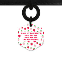 Pink And Red Strawberries Pet ID Tag
