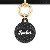 Black Pastel Stars Pet ID Tag