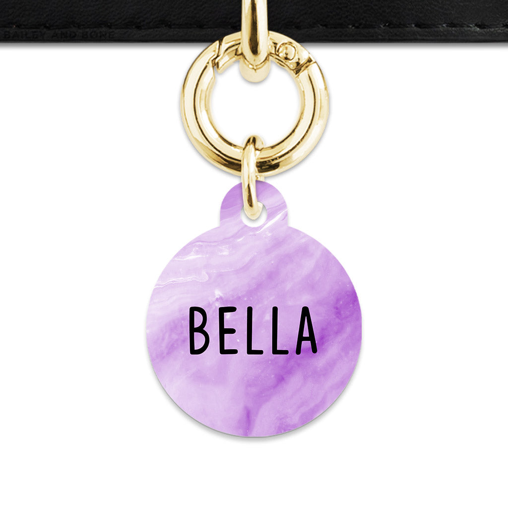 Light Purple Marble Pet ID Tag