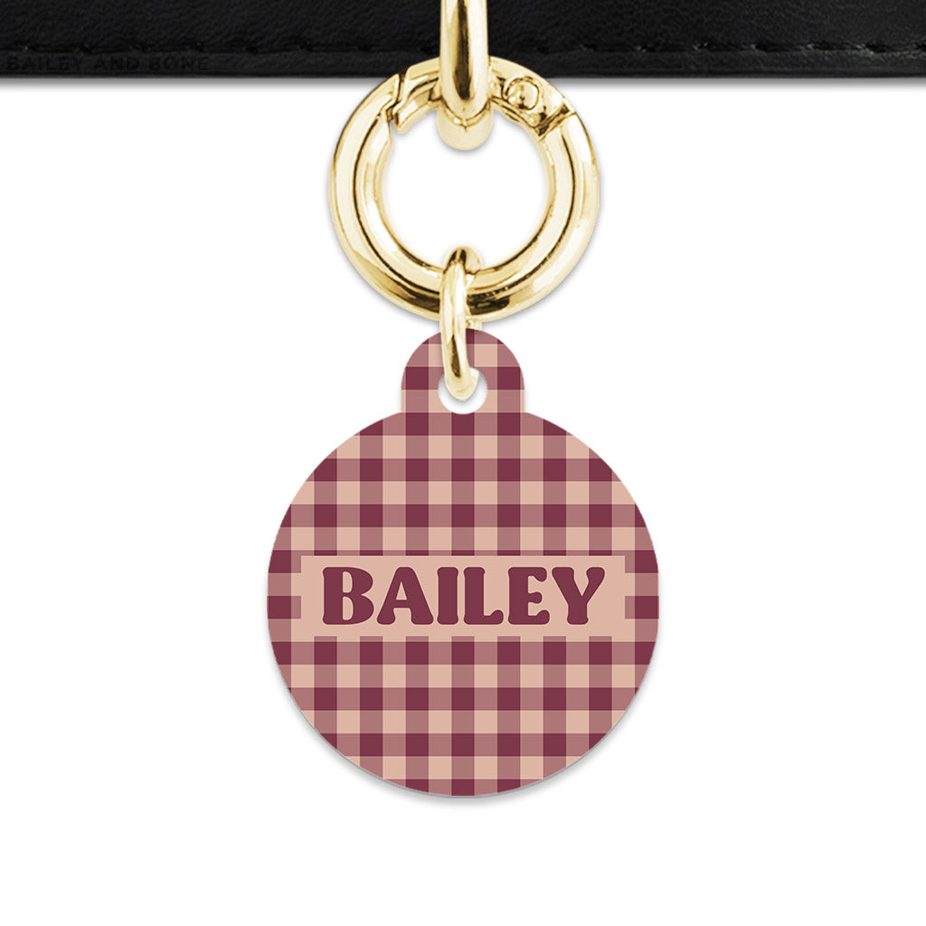 Winter Gingham Pet ID Tag