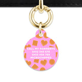 Pink Waffles Pattern Pet ID Tag