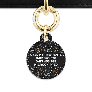 Black Pastel Stars Pet ID Tag