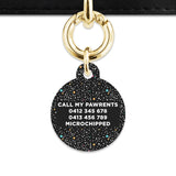 Black Pastel Stars Pet ID Tag