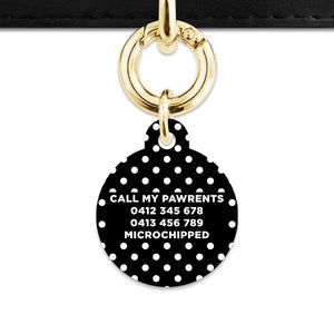 Black And White Polka Dots Pet ID Tag