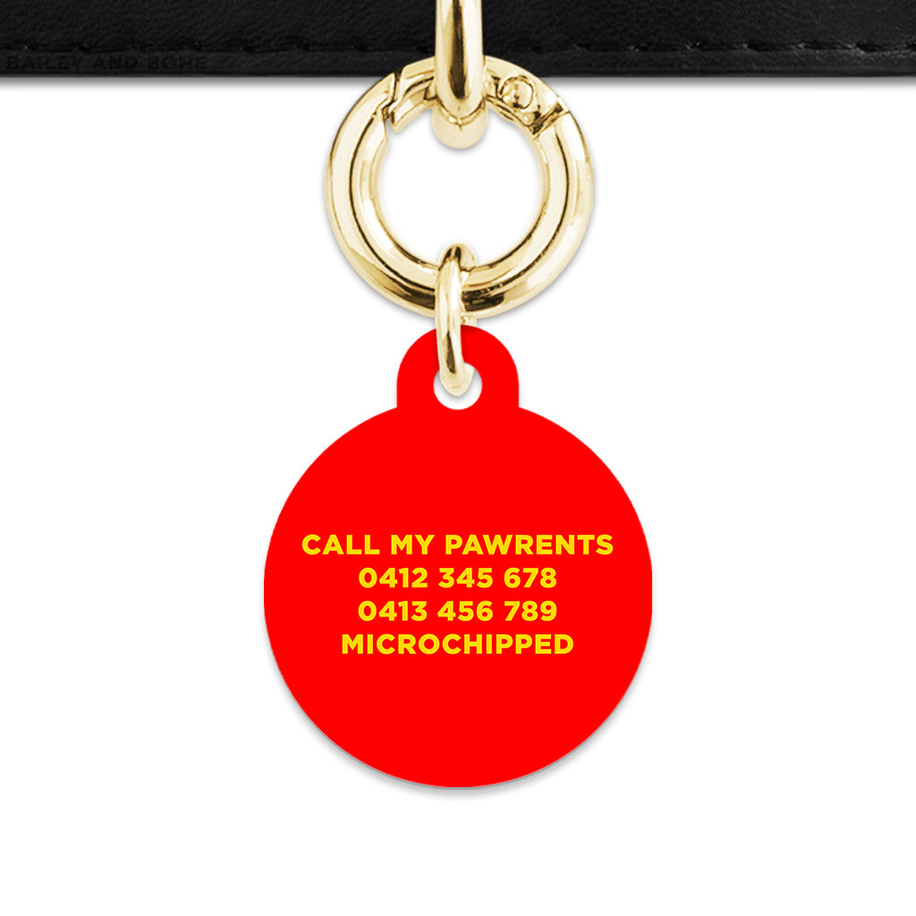 Burger Pattern Pet ID Tag