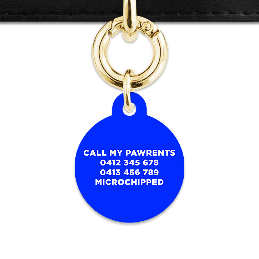 Blue Flames Pet ID Tag