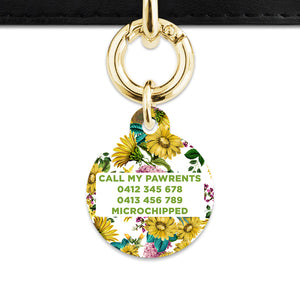 Vintage Sunflowers Pet ID Tag