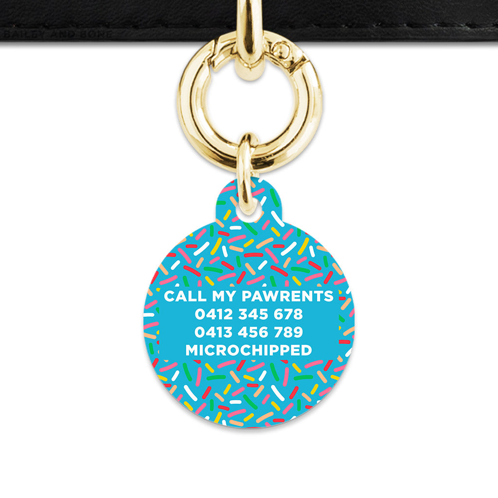 Blue Birthday Sprinkles Pet ID Tag