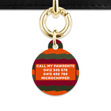 Green And Orange Spooky Stripes Pet ID Tag