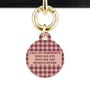 Winter Gingham Pet ID Tag