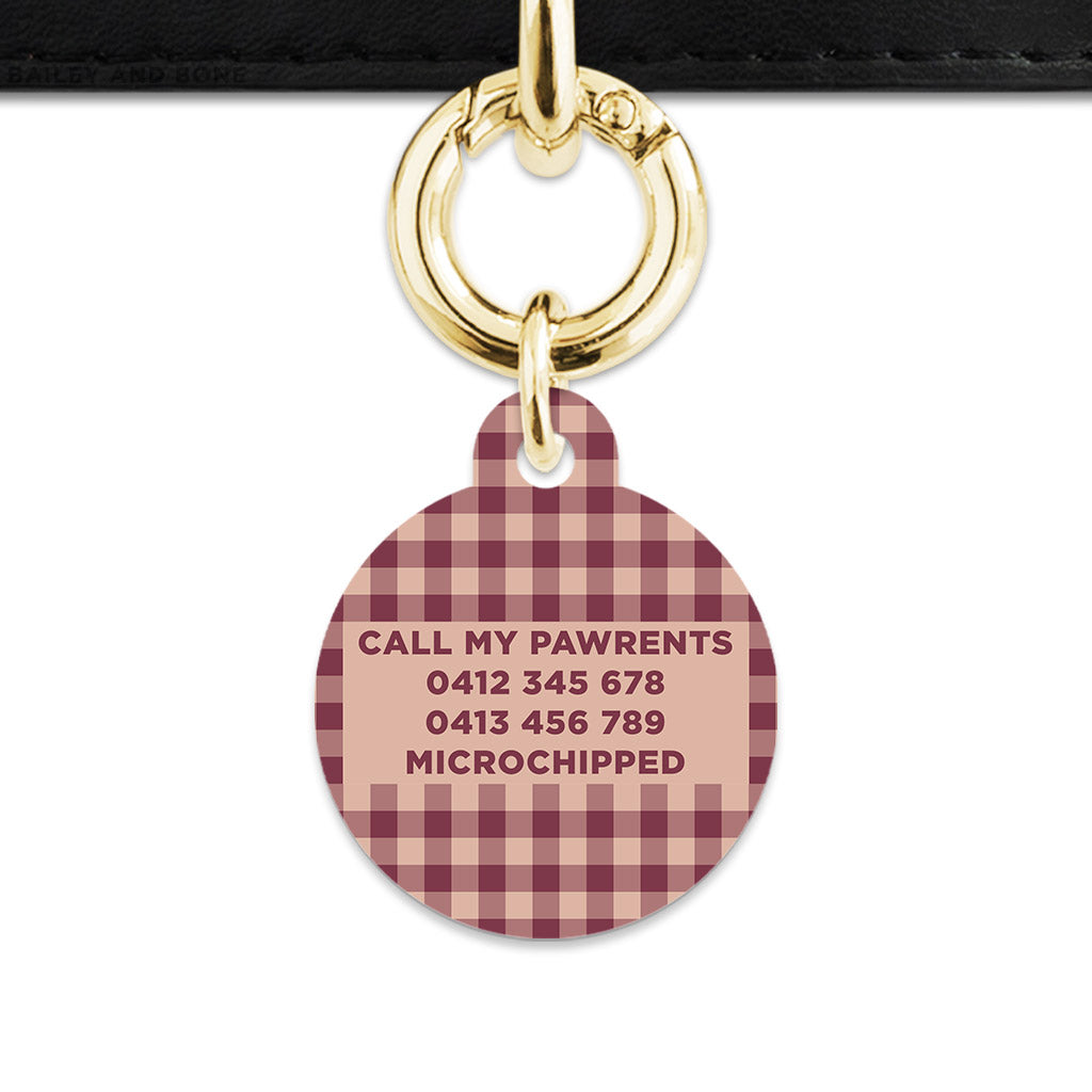 Winter Gingham Pet ID Tag