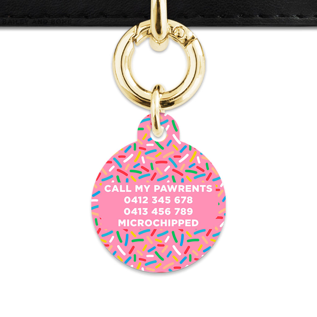 Pink Birthday Sprinkles Pet ID Tag