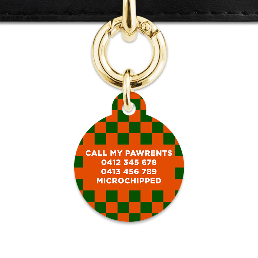 Halloween Checkers Pet ID Tag