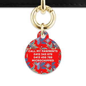 Red Paisley Pattern Pet ID Tag