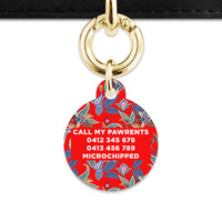 Red Paisley Pattern Pet ID Tag
