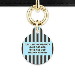 Blue And Brown Stripes Pet ID Tag