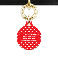 Red And White Polka Dots Pet ID Tag