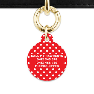 Red And White Polka Dots Pet ID Tag