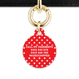 Red And White Polka Dots Pet ID Tag
