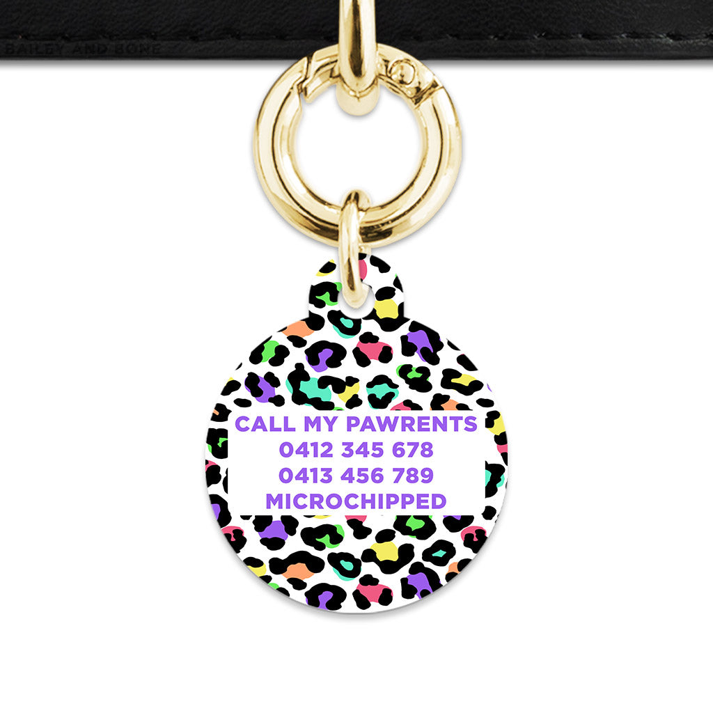 Pastel Leopard Print Pet ID Tag