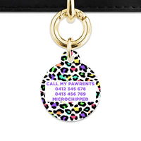 Pastel Leopard Print Pet ID Tag