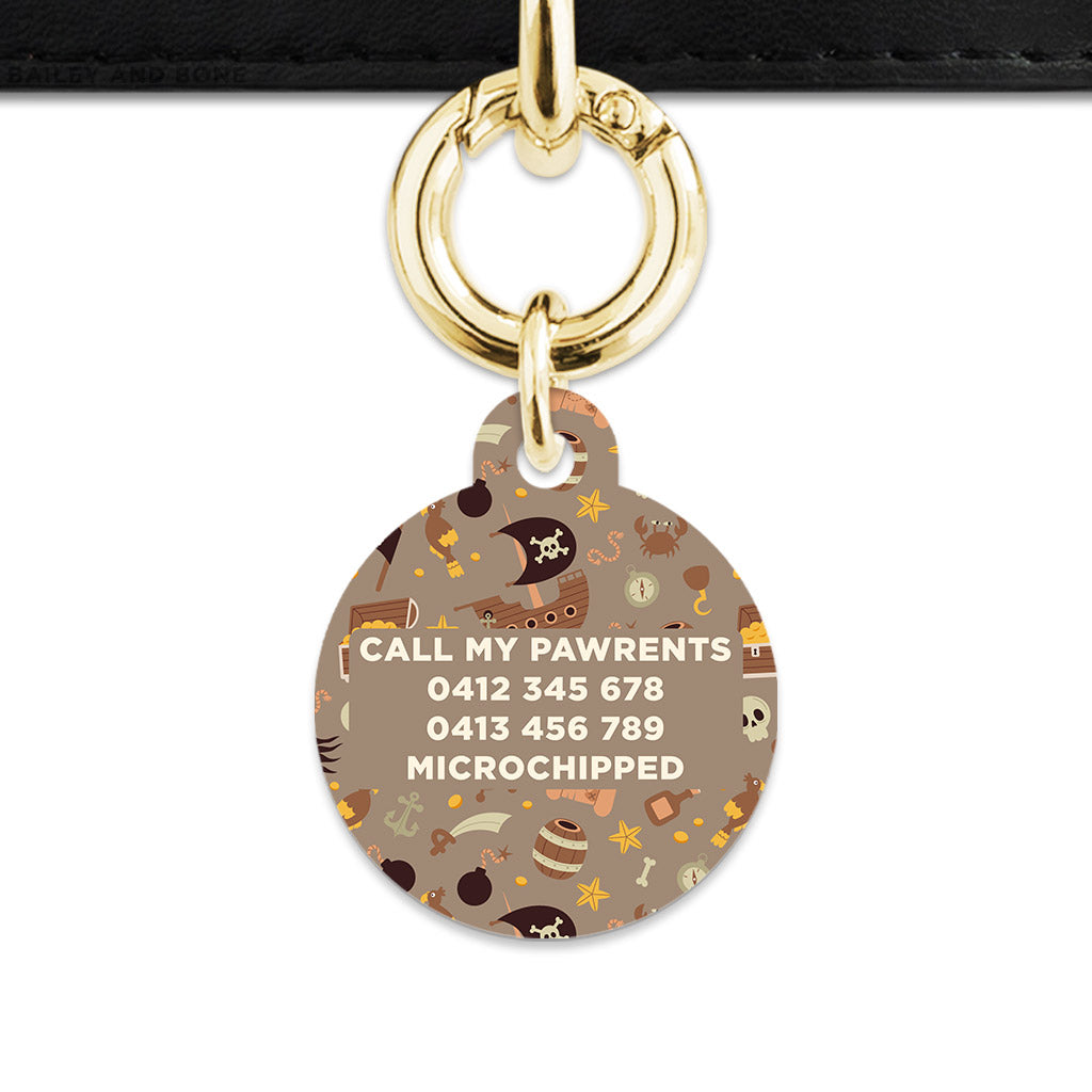 Pirates Pattern Pet ID Tag