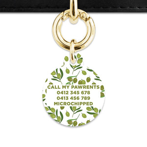Olive Pattern Pet ID Tag