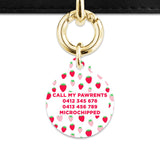 Pink And Red Strawberries Pet ID Tag