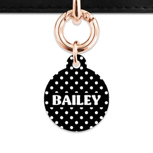 Black And White Polka Dots Pet ID Tag