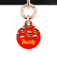 Burger Pattern Pet ID Tag
