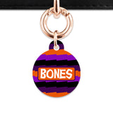Purple And Orange Spooky Stripes Pet ID Tag