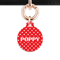 Red And White Polka Dots Pet ID Tag
