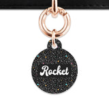 Black Pastel Stars Pet ID Tag