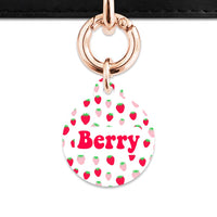 Pink And Red Strawberries Pet ID Tag