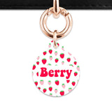Pink And Red Strawberries Pet ID Tag