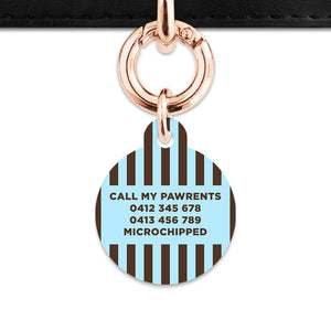 Blue And Brown Stripes Pet ID Tag