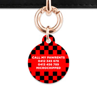Black And Red Checkers Pet ID Tag