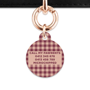 Winter Gingham Pet ID Tag
