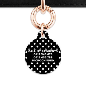 Black And White Polka Dots Pet ID Tag