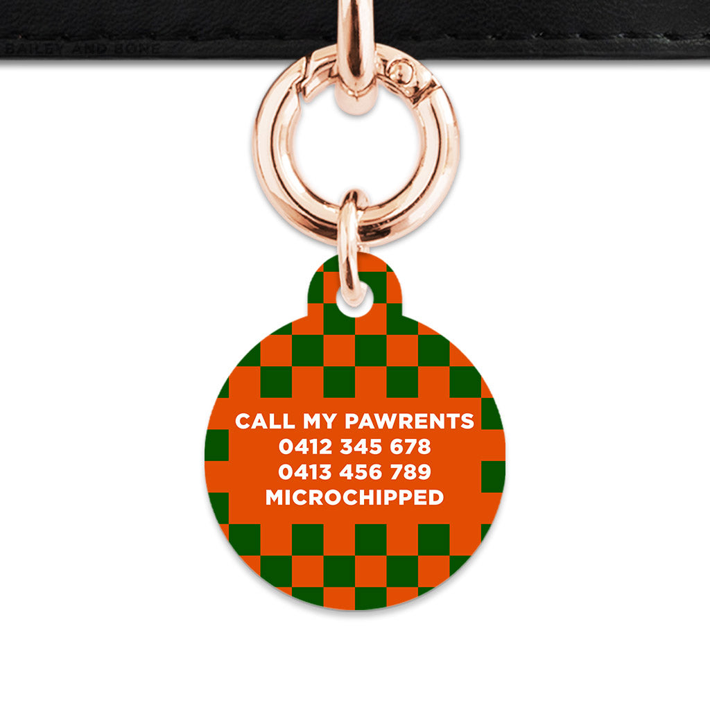 Halloween Checkers Pet ID Tag