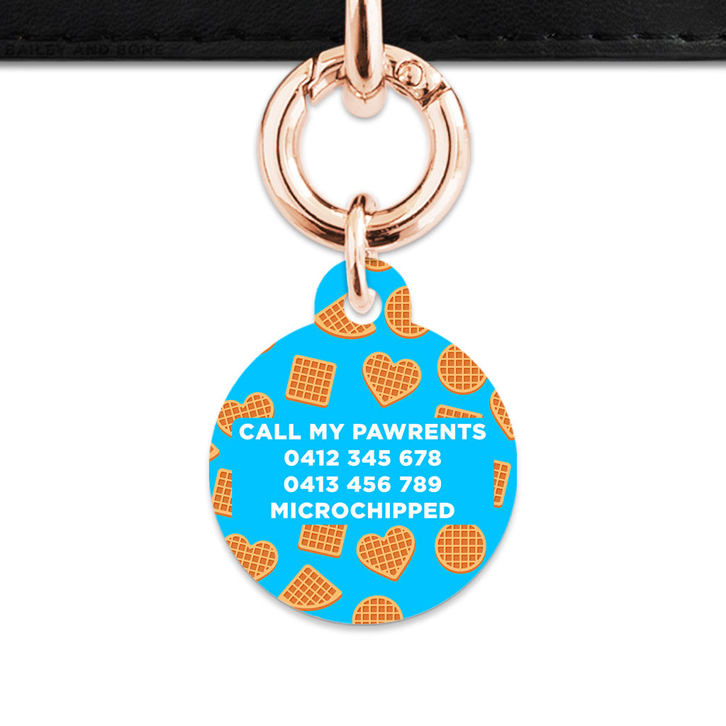 Blue Waffles Pattern Pet ID Tag