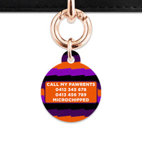 Purple And Orange Spooky Stripes Pet ID Tag