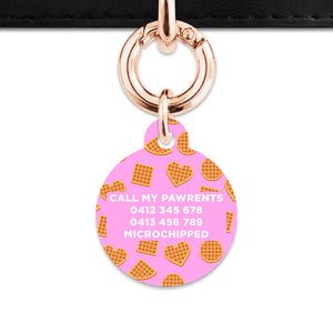 Pink Waffles Pattern Pet ID Tag